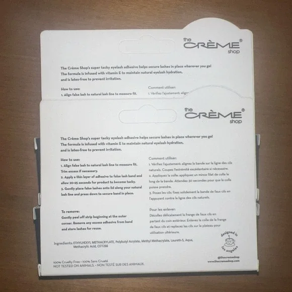 NEW‎ The Creme Shop Black Eyelash Adhesive Latex Free Vitamin E LOT OF 2 - Picture 3 of 4